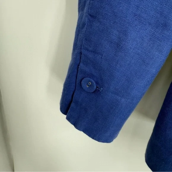 Pure Collection Blazer Women's Size 12 Linen One Button Pockets Lined Vented - Picture 6 of 8